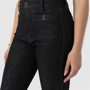 Bowie Stretch Flare Jeans - Black Wash