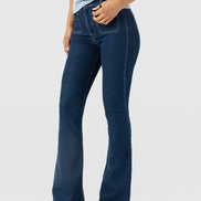Bowie Stretch Flare Jeans - Mid Blue
