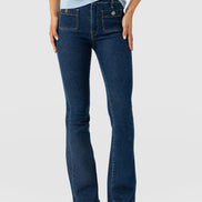 Bowie Stretch Flare Jeans - Mid Blue
