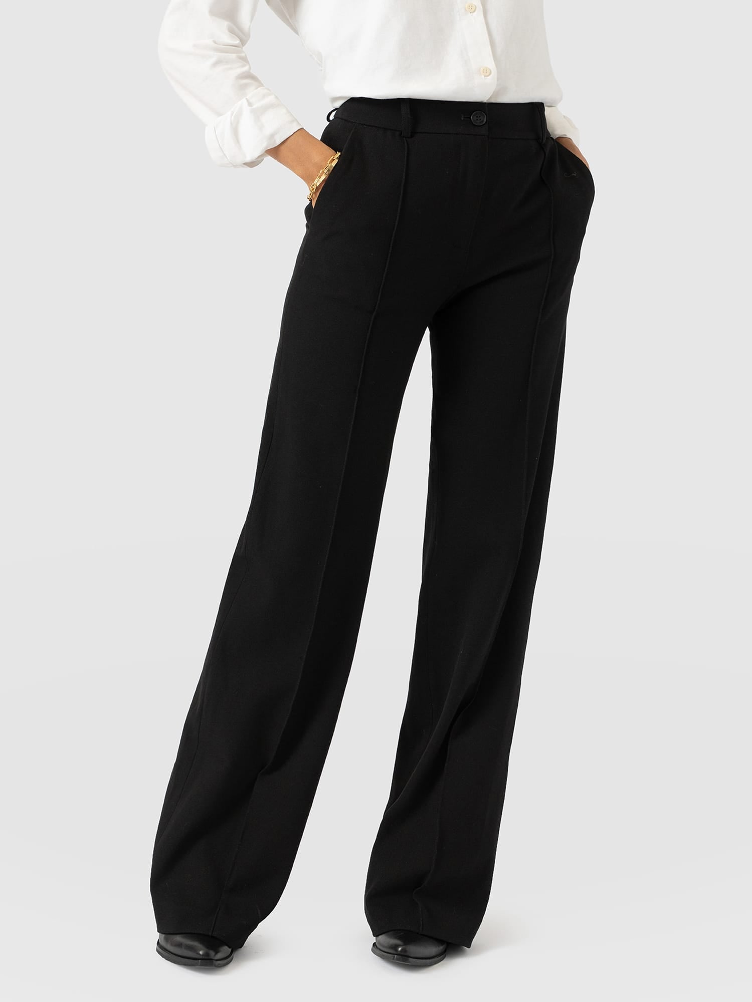 Cambridge Tailored Wide Leg Pant - Black