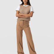 Cambridge Tailored Wide Leg Pant - Camel