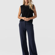Cambridge Tailored Wide Leg Pant - Navy