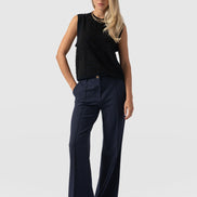 Cambridge Tailored Wide Leg Pant - Navy