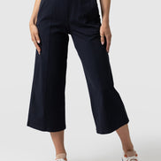Cara Wide Leg Culotte - Navy