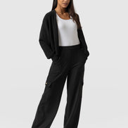 Cargo Chelsea Wide Leg Pant - Black