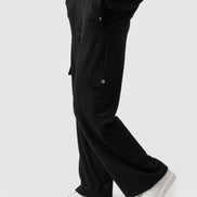Cargo Chelsea Wide Leg Pant - Black