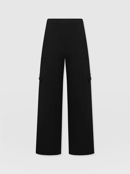Cargo Chelsea Wide Leg Pant - Black