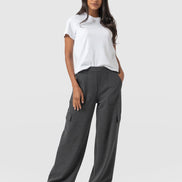 Cargo Chelsea Wide Leg Pant - Charcoal