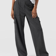 Cargo Chelsea Wide Leg Pant - Charcoal