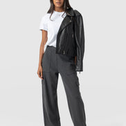 Cargo Chelsea Wide Leg Pant - Charcoal
