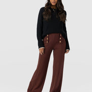 Chelsea Pant - Maroon Textured