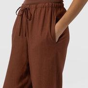 Corinne Linen Pant - Russet Brown