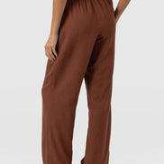 Corinne Linen Pant - Russet Brown