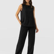 Corinne Linen Pant - Black