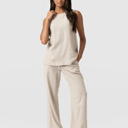 Corinne Linen Pant - Oatmeal