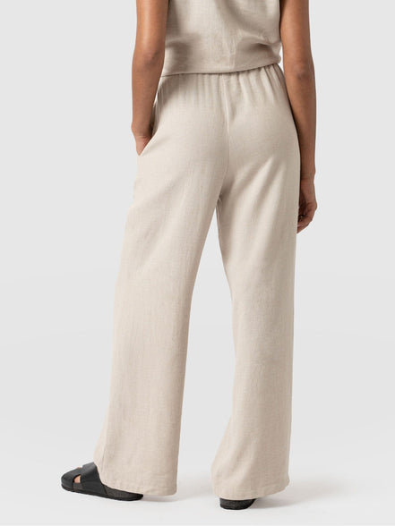 Corinne Linen Pant - Oatmeal