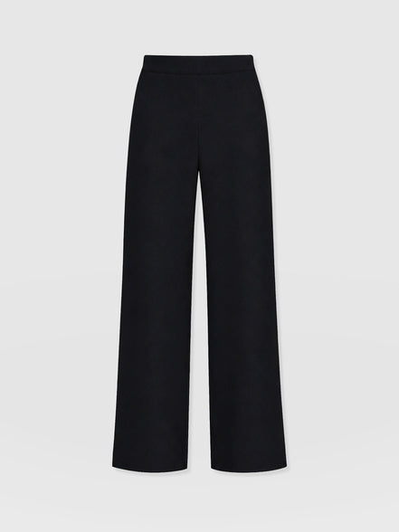 Corinne Wide Leg Linen Pant - Black