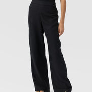 Corinne Wide Leg Linen Pant - Black