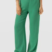 Corinne Wide Leg Linen Pant - Green