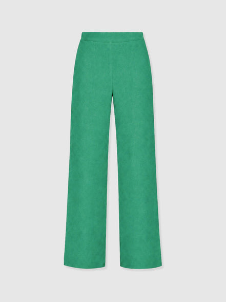 Corinne Wide Leg Linen Pant - Green