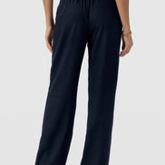 Corinne Wide Leg Linen Pant - Navy