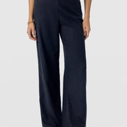Corinne Wide Leg Linen Pant - Navy