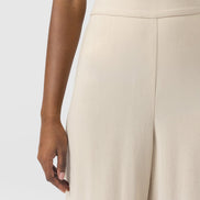 Corinne Wide Leg Linen Pant - Oatmeal