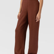 Corinne Wide Leg Linen Pant - Russet Brown