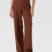 Corinne Wide Leg Linen Pant - Russet Brown