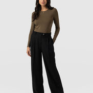 Argent Wide Leg Pant - Black