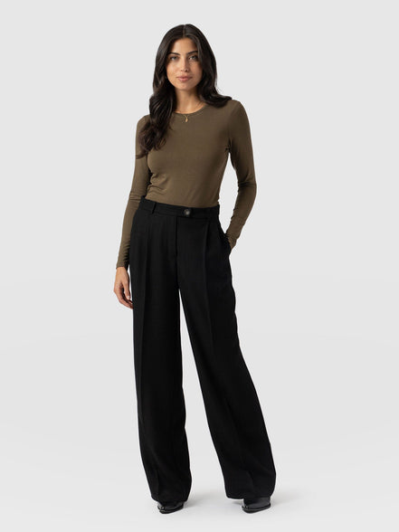 Argent Wide Leg Pant - Black