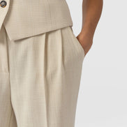 Argent Wide Leg Pant - Cream