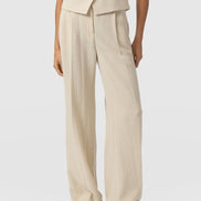 Argent Wide Leg Pant - Cream