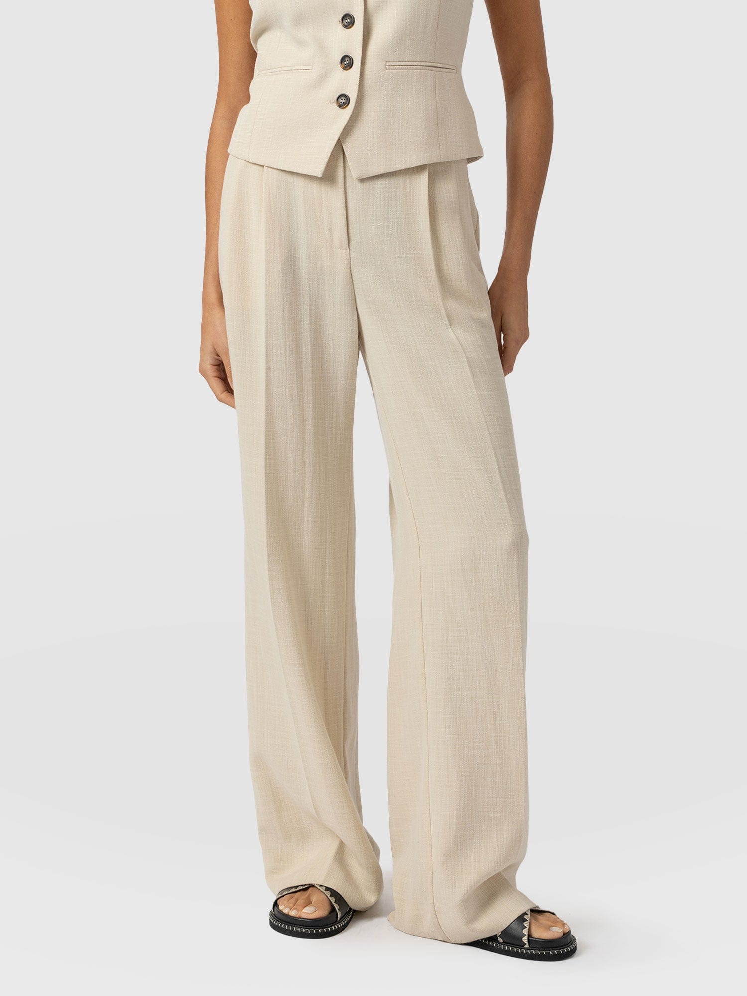 Argent Wide Leg Pant - Cream