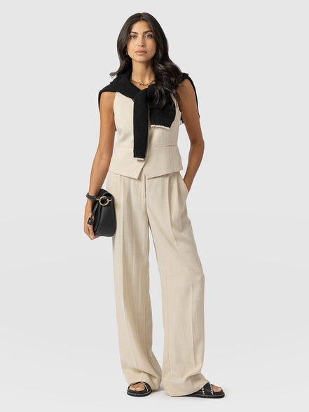 Argent Wide Leg Pant - Cream