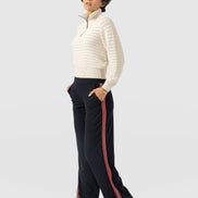 Hoxton Straight Leg Pant - Navy/Red Stripe