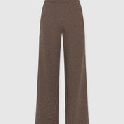 Keller Wide Leg Pant - Brown Mini Houndstooth