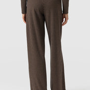 Keller Wide Leg Pant - Brown Mini Houndstooth