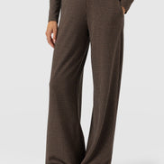 Keller Wide Leg Pant - Brown Mini Houndstooth