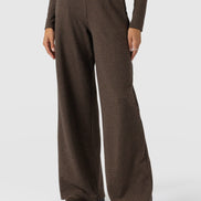 Keller Wide Leg Pant - Brown Mini Houndstooth