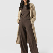 Keller Wide Leg Pant - Brown Mini Houndstooth