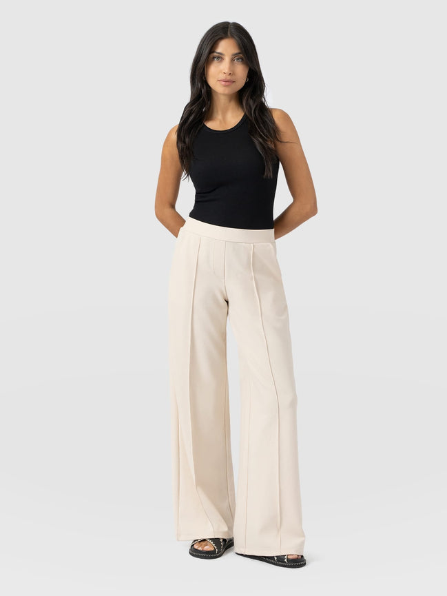 Keller Wide Leg Pant - Cream