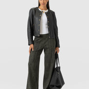 Keller Wide Leg Pant - Green Texture