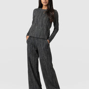 Keller Wide Leg Pant - Grey/Black