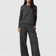 Keller Wide Leg Pant - Grey/Black
