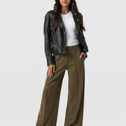 Keller Wide Leg Pant - Khaki