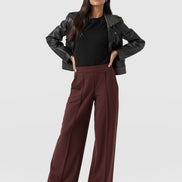 Keller Wide Leg Pant - Maroon
