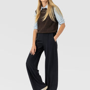 Keller Wide Leg Pant - Navy
