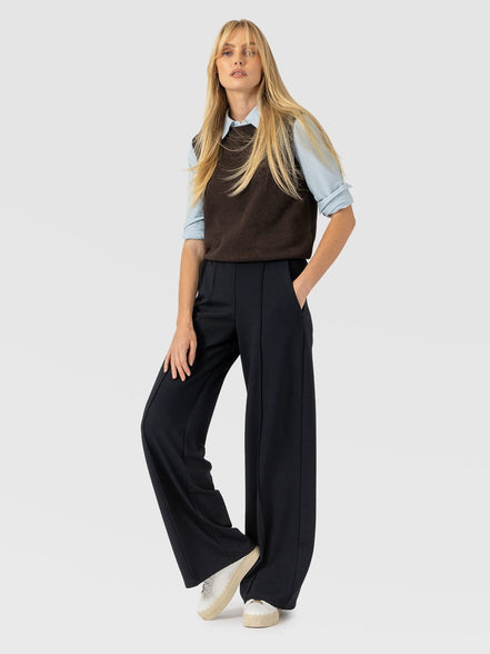 Keller Wide Leg Pant - Navy