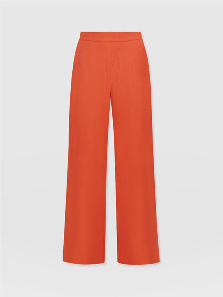 Corinne Wide Leg Linen Pant - Burnt Orange